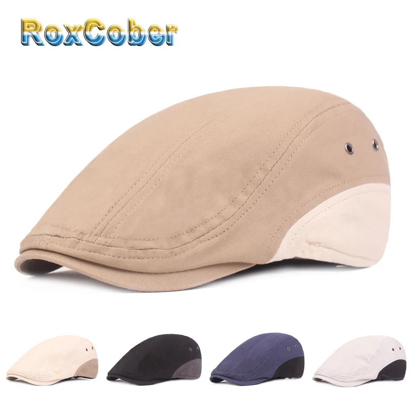 Винтажные Плоские береты RoxCober кепки Гэтсби хлопковые для вождения мужчин и