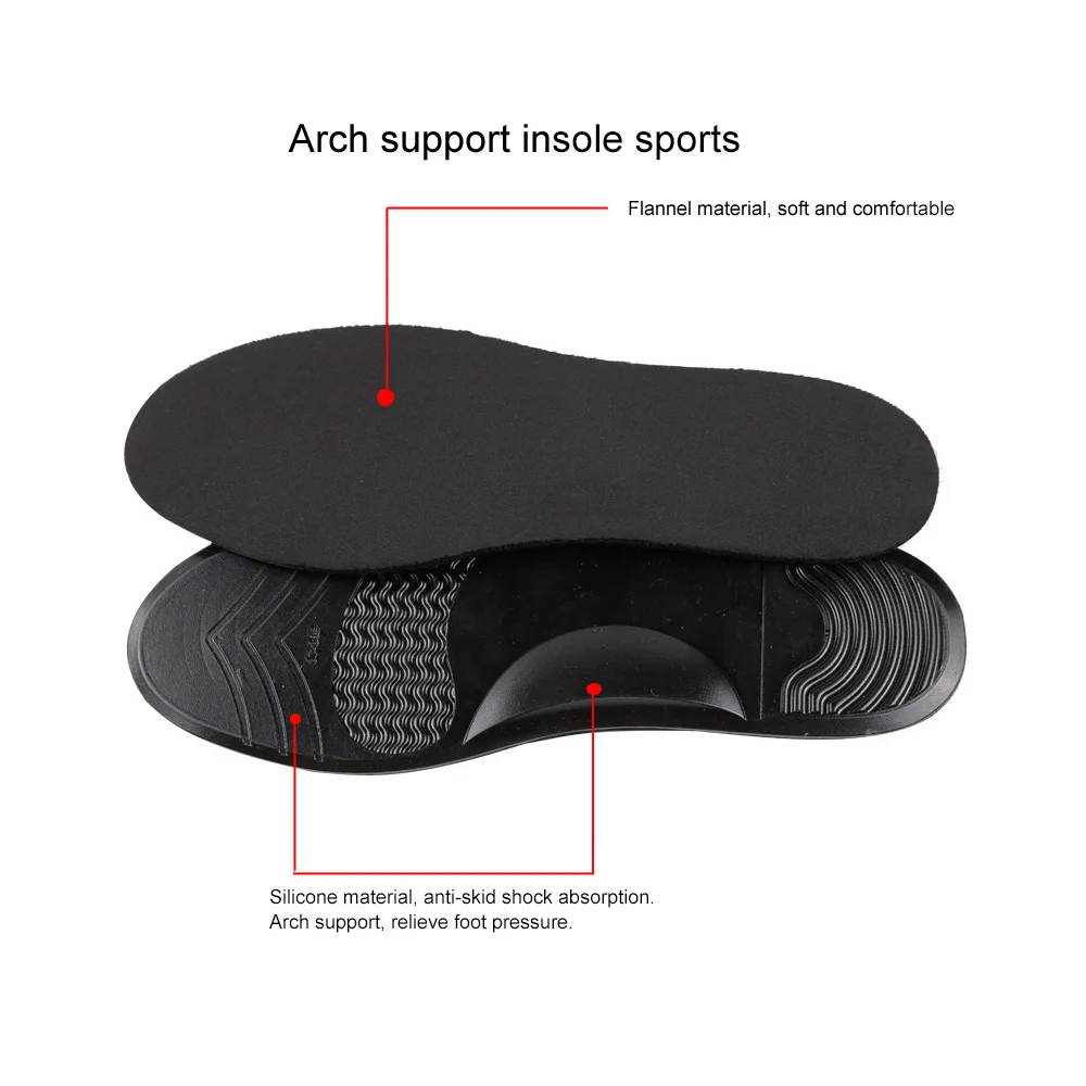 Silicone Insoles Pads Foot Arch Support Shock Absorbing Insoles Heel Spur No Slip Shoes Insoles Inserts Semelles Confort Zooltje