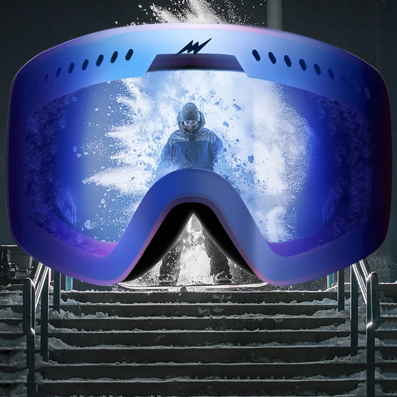 Новые лыжные очки двойные UV400 Анти туман большой личностный узор Лыжная маска для