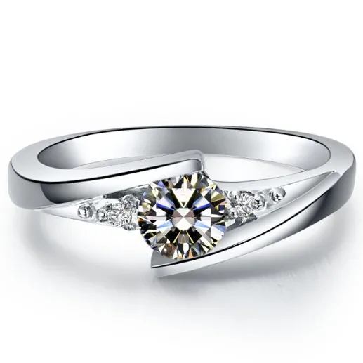 

0.5Ct Classic Ring for Women Engagement Genuine 925 Sterling Silver Ring Unforgettable Diamond Ring