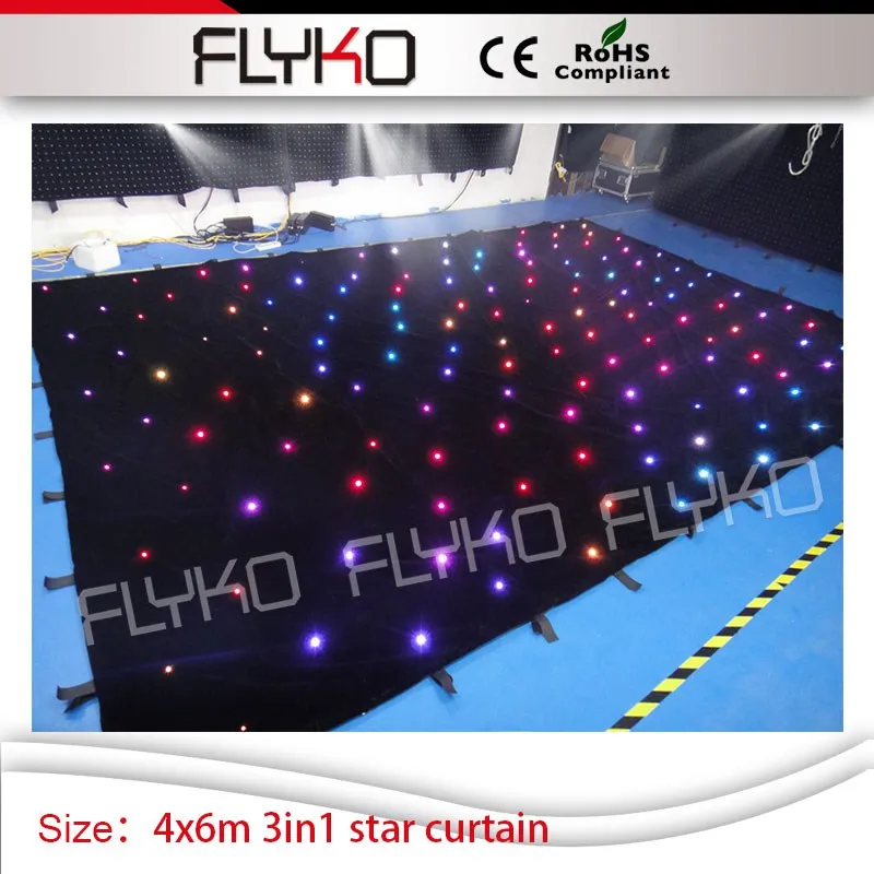 

Полноцветный 3в1 светодиоды 4Х6м Гибкая мягкая звезда занавес с sd-контроллером