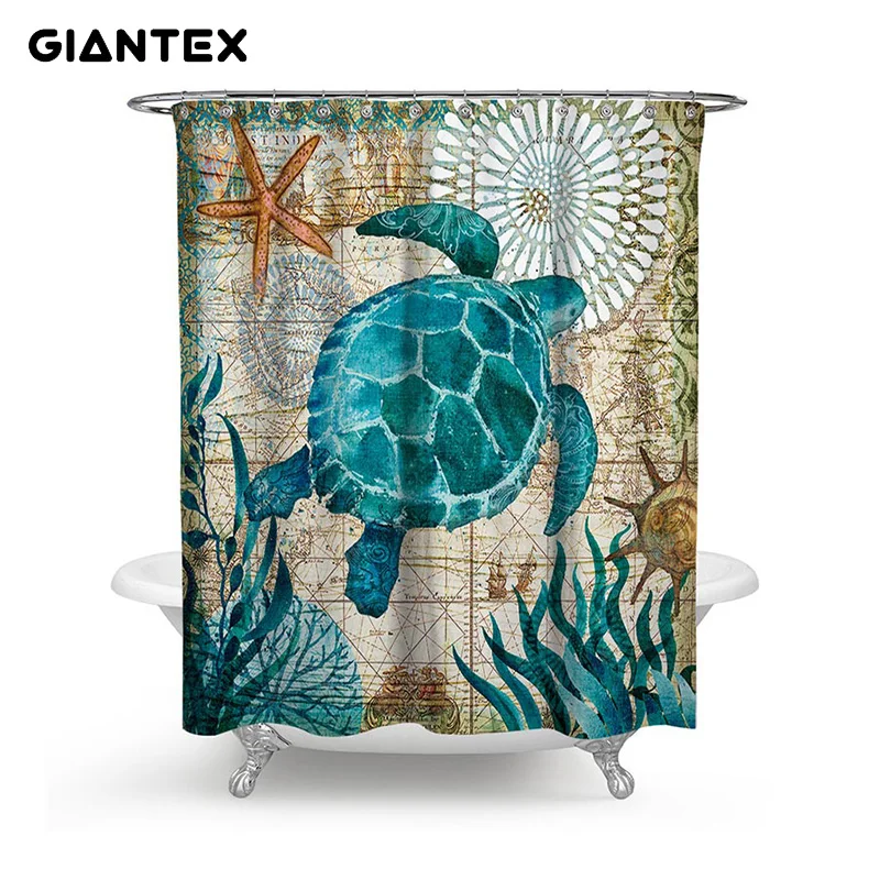 GIANTEX морская животное Водонепроницаемая занавеска для ванной душ занавески s Cortina