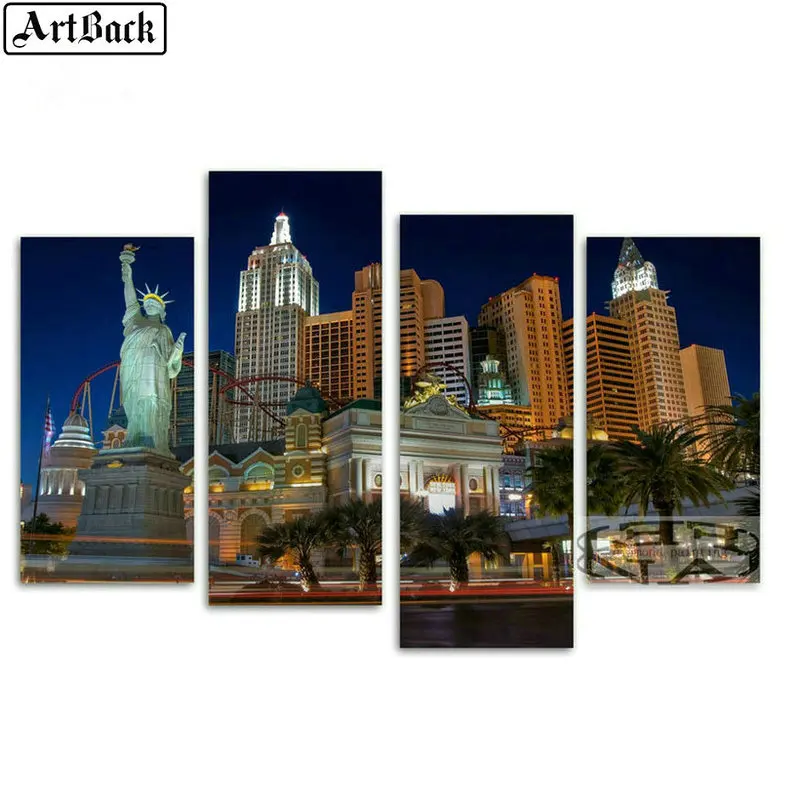 5d алмазная живопись городской пейзаж месяца вышивка полноразмерная 3d мозаичная