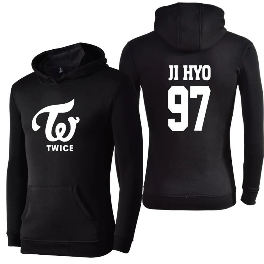 

Streetwear KPOP TWICE Women Hoodies Sweatshirts Harauku Member Name Print Hooded Pullovers Tracksuit For Couple K-POP Clothing