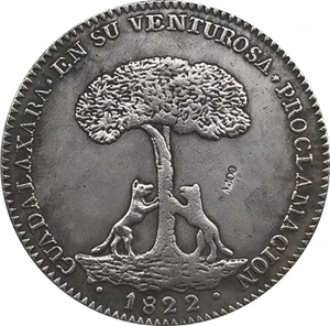 Мексиканские реалистичные монеты 1822, копия 39 мм