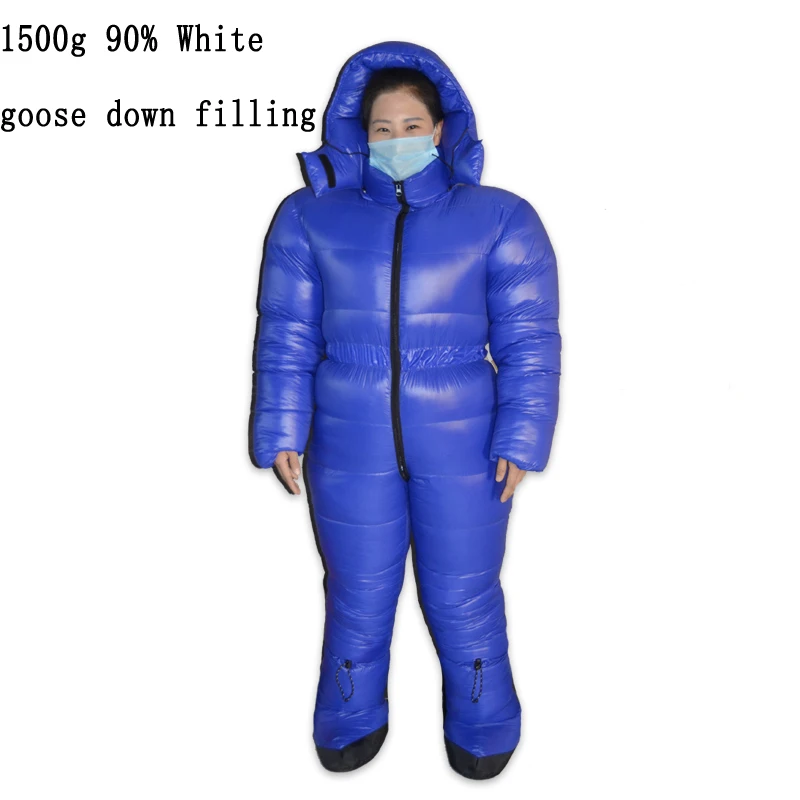 

1500g White Goose Down Filling Winter Antarctic Arctic Expedition Cold Environment Special Use Sleeping Bag Down Suit Schlafsack