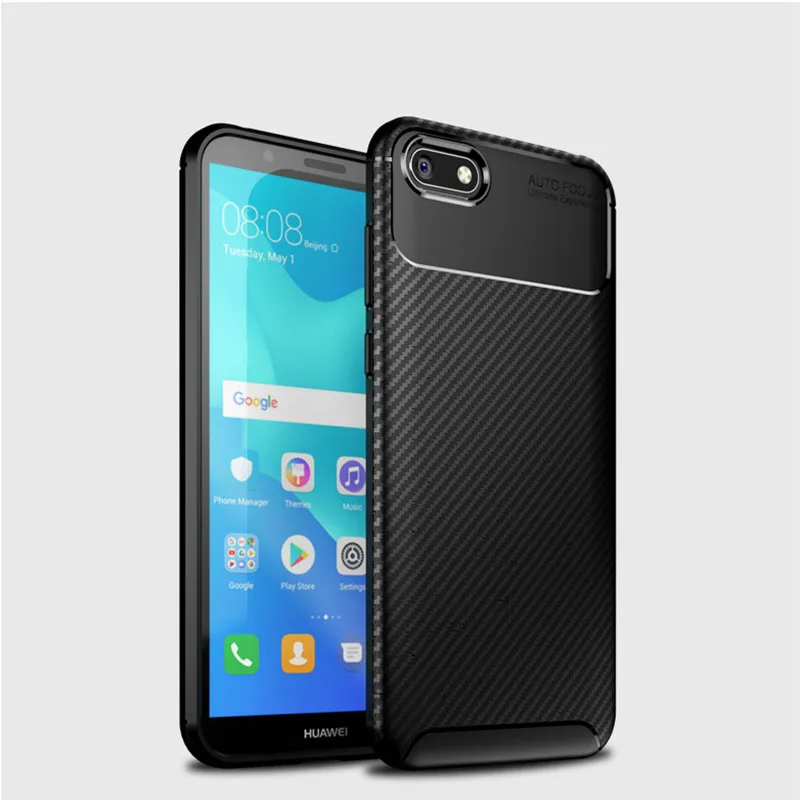 Чехол для honor 7a dua-l22, чехол для huawei y5 prime, Мягкий Силиконовый ТПУ 360, защитный противоударный водонепроницаемый 5,45 - Цвет: Black