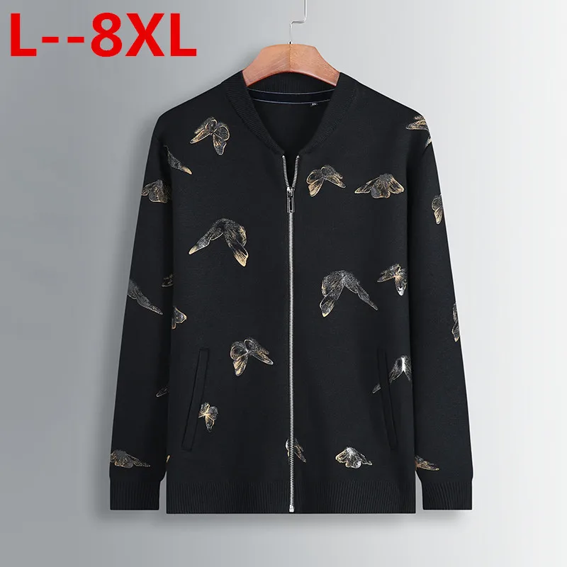 Большой размер 8XL 6XL 5XL Длинные мужские кардиганы плюс толстые теплые шерстяные