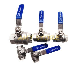 Шаровой кран с виниловой ручкой BSP 14, 38, 12, 34, 1, 1-14, 1-12 дюйма, из нержавеющей стали SS304, 2 шт.