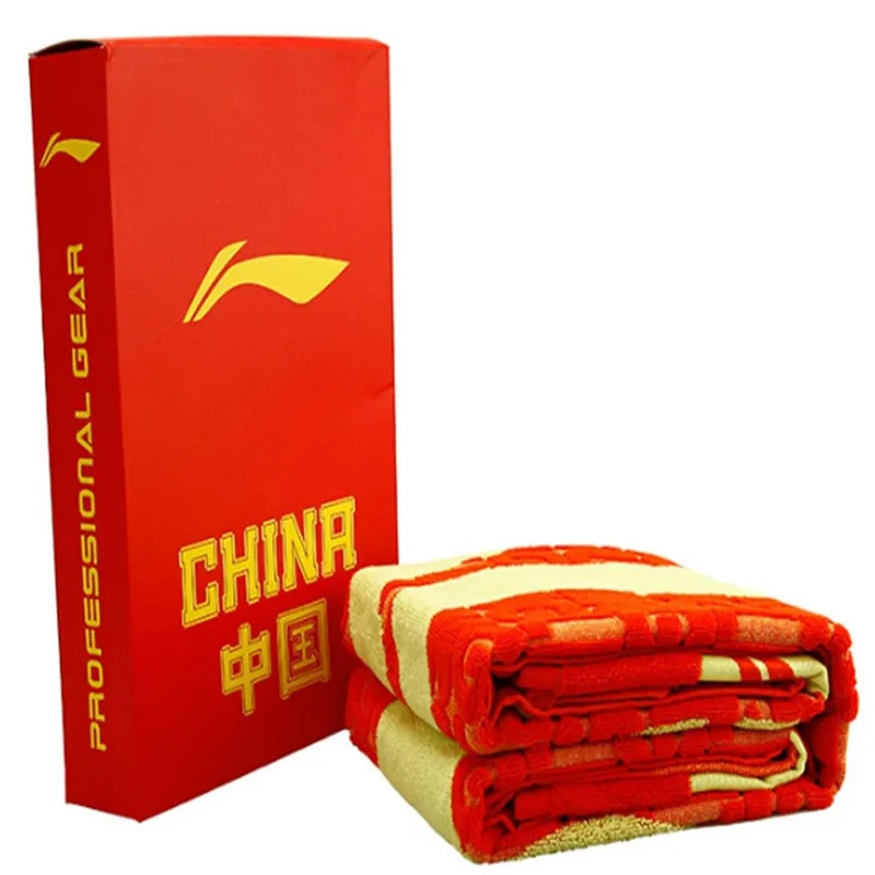 Li Ning спортивное полотенце супер большое 100% хлопок для тренажерного зала банные