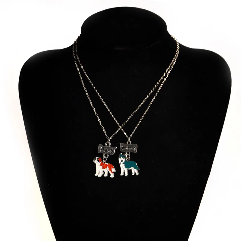 2 шт./компл. подвеска в виде голубой Хаски для любителей собак|dog lovers|women necklacebest friend