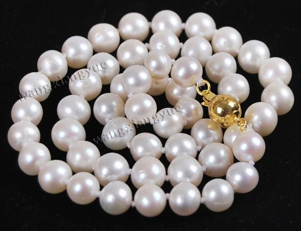 

Long 25'' 8-9mm Natural White Akoya Cultured Pearl necklace AAA Grade