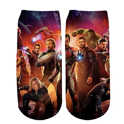 Носки с героями комиксов Marvel, Мстителей, комиксов, героев из мультфильма «Железный Капитан Америка», Теплые повседневные носки до колена с противоскользящей прострочкой - Цвет: 23