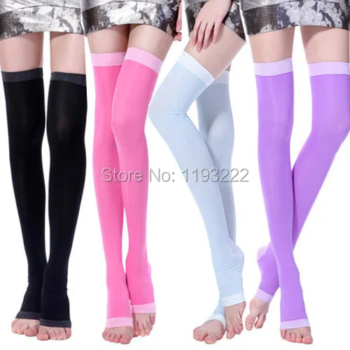 420D Модные женские компрессионные без пальцев стройнящие бедра высокие верхние