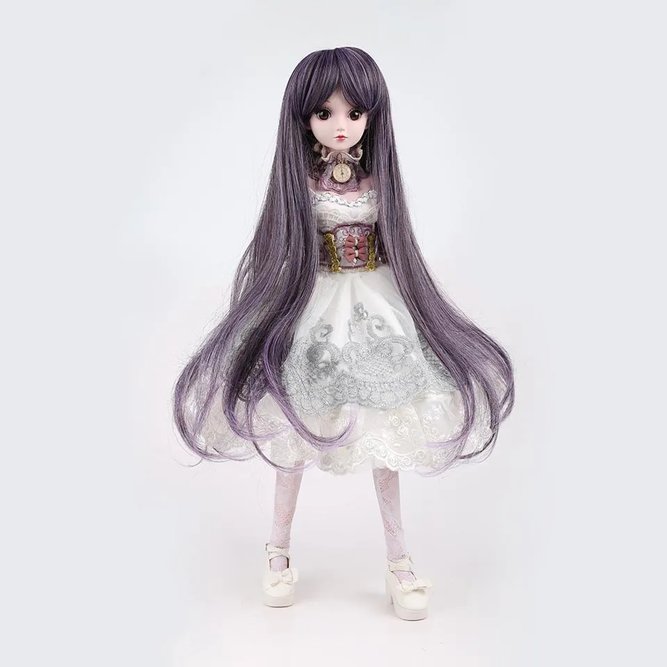 2 Allaosify куклы аксессуары 1/3 1/4 Bjd парик кукла волосы парик маленький демон Длинные прямые парик челка милые девочка и мальчик детские волосы - Цвет: 2