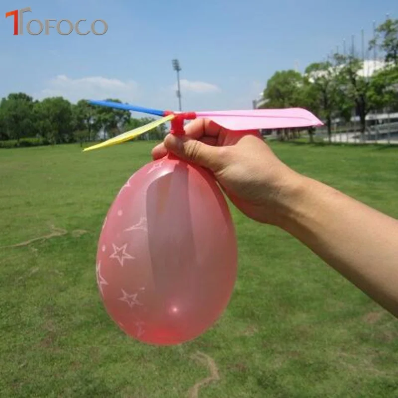 

TOFOCO 2 Set Funny Balloon Aircraft Helicopter Party Filler Flying Toy Gifts For Kids Children Outdoor Toys Wholesale Random