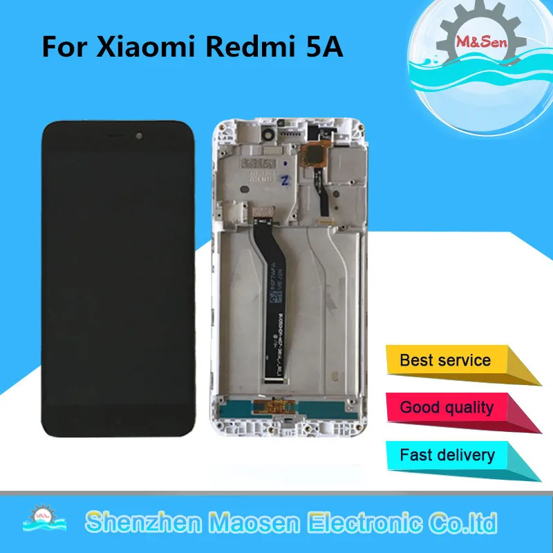 M & Sen-pantalla LCD Original de 5,0 pulgadas para Xiaomi Redmi 5A, marco de digitalizador t&aacute;ctil, 100% probado-0