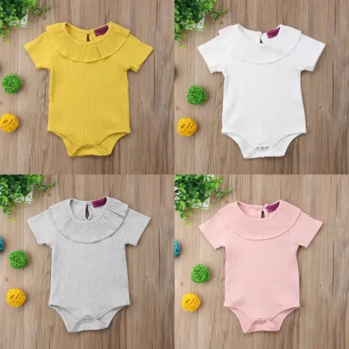 2018 новый летний детский комбинезон с оборками для маленьких девочек и мальчиков