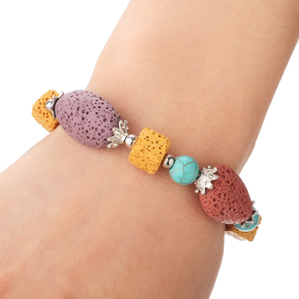 Рекомендуемые браслеты в богемном стиле натуральная синяя фиолетовая каменная