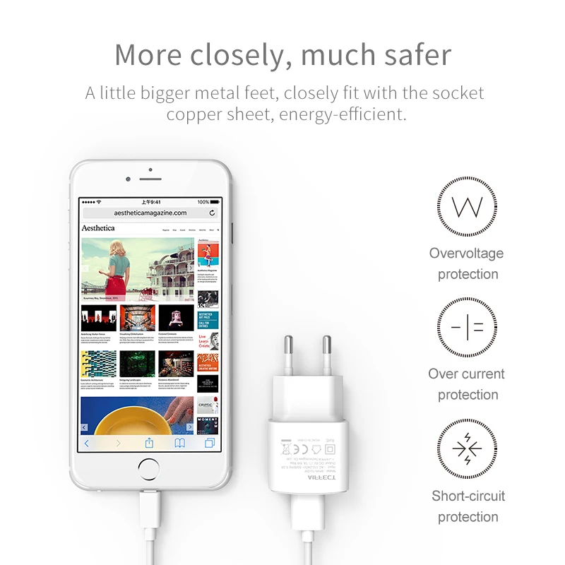 AIFFECT 5 V 1A 2A W 10 Портативное умное зарядное устройство для мобильного телефона USB