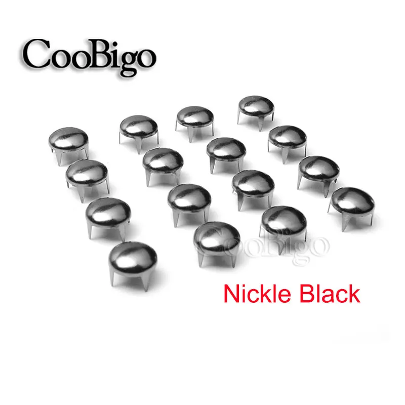 Nickle Black 100 шт 9 мм Круглый купол заклепки с шипами пятна Гвоздика панк Рок Сделай Сам Кожа ремесло для обуви Одежда мешок части украшения - Цвет: Nickle Black