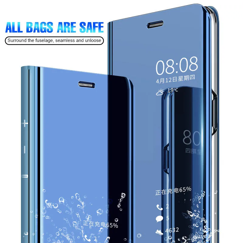 Smart Mirror View Case For Huawei P20 Pro P10 P9 Lite 2017 Leather Flip Cover for Y5 Y6 Y7 Prime Y9 2018 Mate 20 |