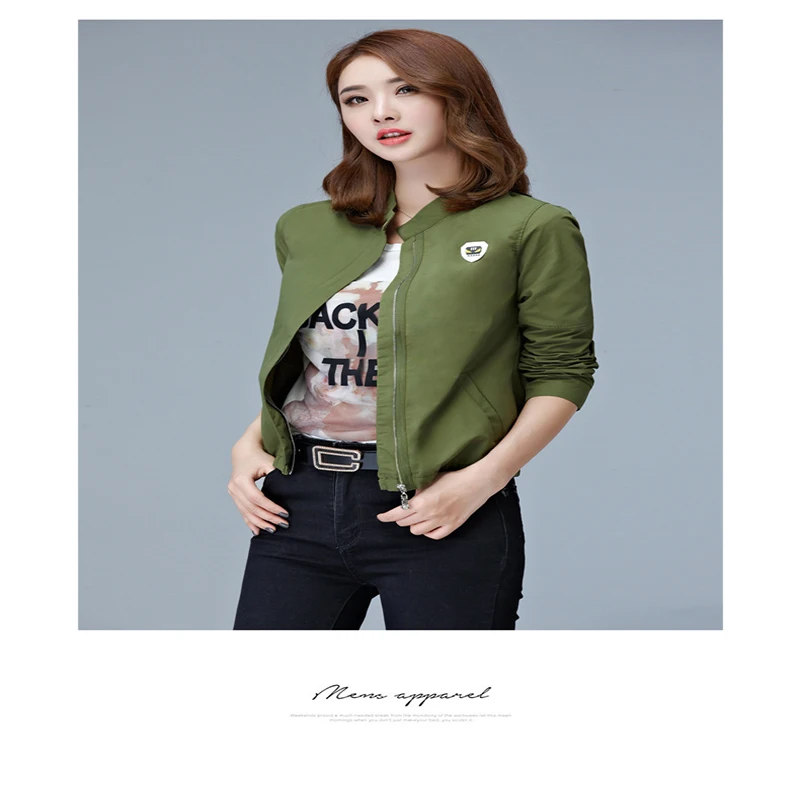 2017 весеннее Новое уличное пальто парки армейский зеленый Бомбер куртка Женское