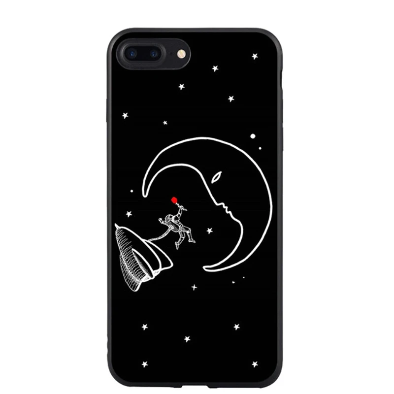 Black Simple Scrub Soft TPU Phone Case For iPhone 6S Silicone Back Cover 6 7 8 8plus 7Plus X |