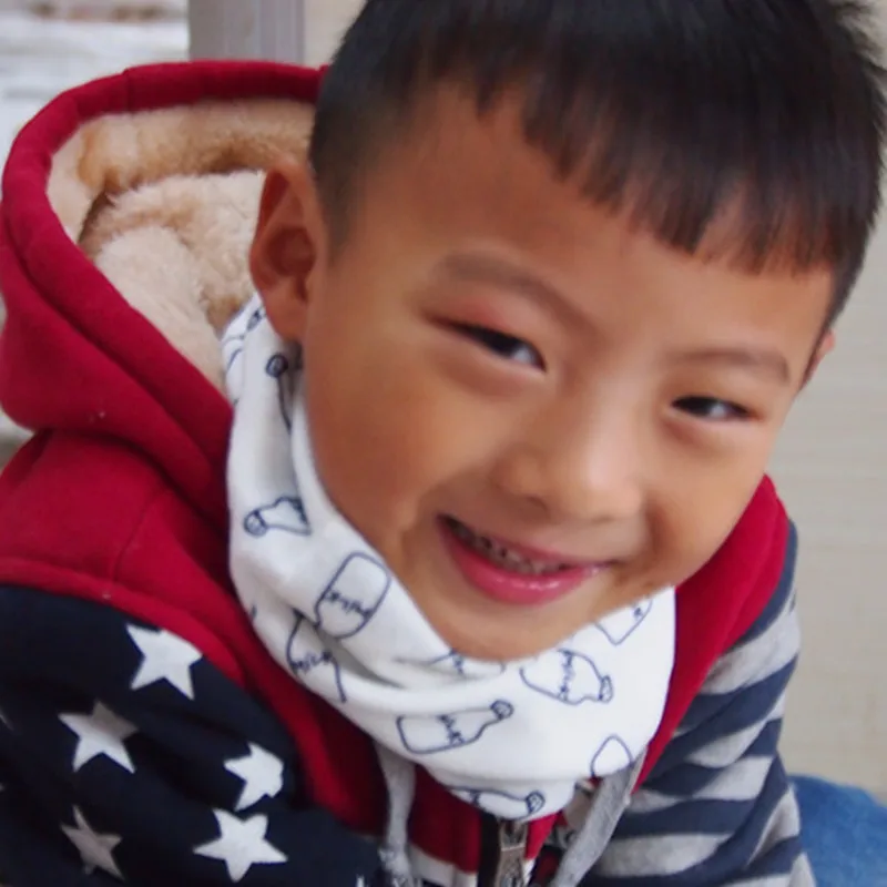 Хлопковый шарф на весну и зиму круглый воротник для малышей с бантом в виде