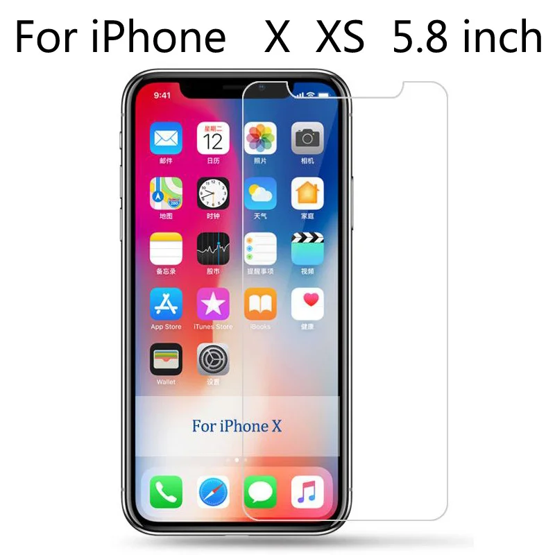 iPhone X XS 10 шт закаленное стекло для iPhone 7 8 6 6 S Plus Защитная стеклянная пленка для iPhone XS Max XR X 5 5S SE 4 4s чехол - Цвет: iPhone X XS