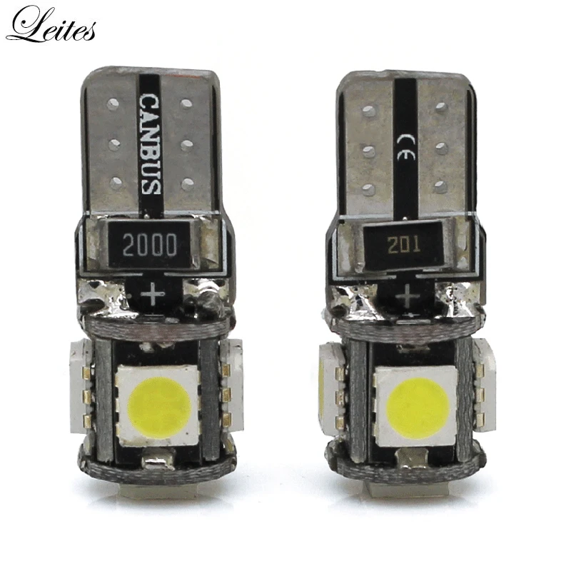 50 шт. светодиодный T10 Canbus 5 SMD 5050 194 168 без Ошибок W5W canbus OBC безотказный светильник для
