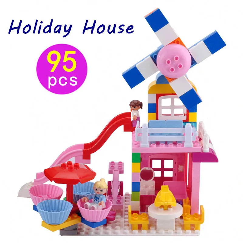 95 шт DIY Дом отдыха строительные блоки игрушки Совместимые legoe duplue части мальчик