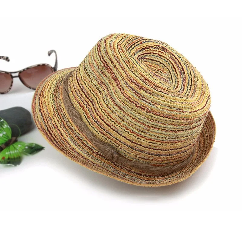 Женские соломенные шляпы sombreros цветные летние от солнца Пляж Джаз шляпы|chapeau