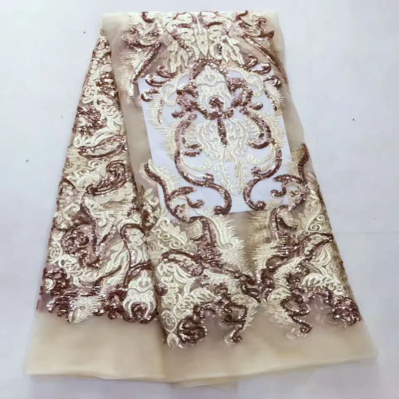 2017 африканский французский шнурок ткани 5 ярдов дубай оптовая вышивка блестками