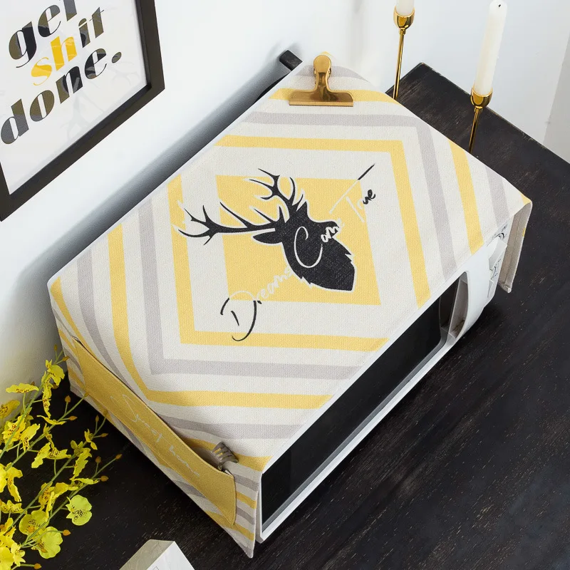 Simple Yellow Microwave Oven Cover Rectangular Kitchen Oilproof 040 y | Дом и сад