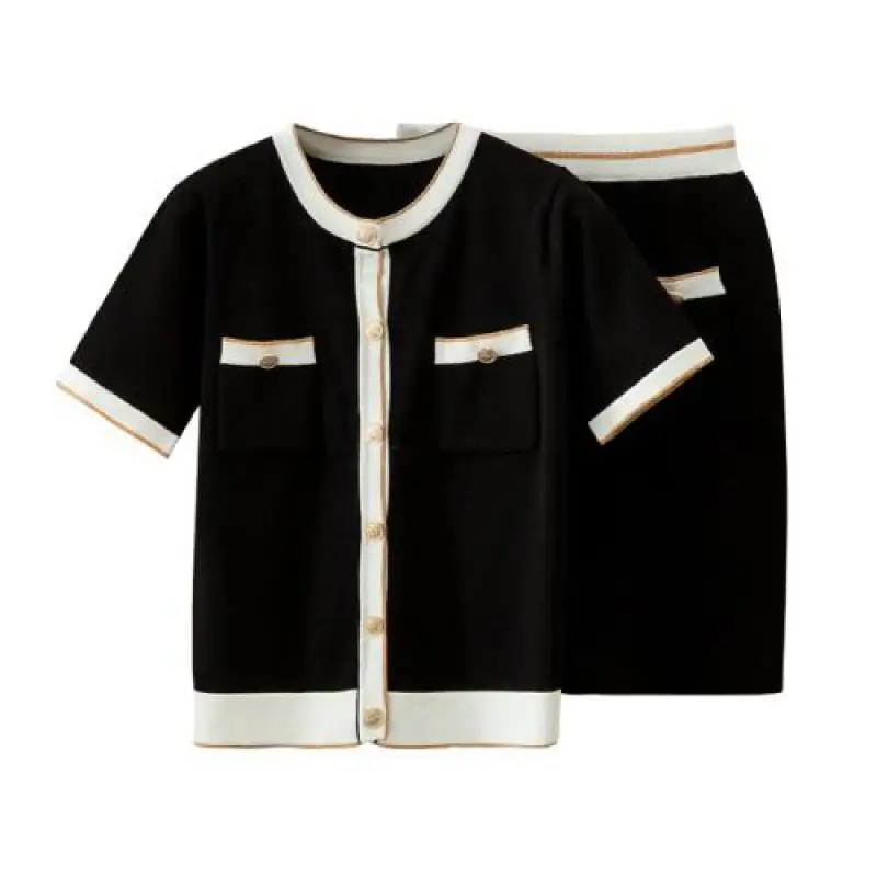 Женские Элегантные комплекты из двух предметов 2019 новые летние трикотажные