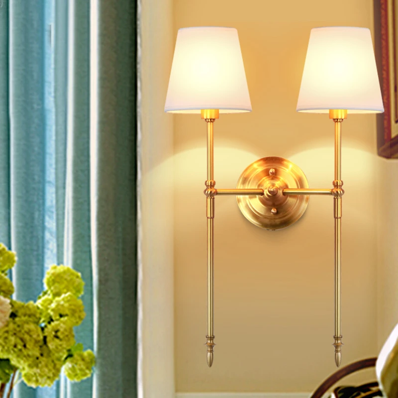 Настенная Светодиодная лампа America Sytle медный светильник из латуни и E14 Модное