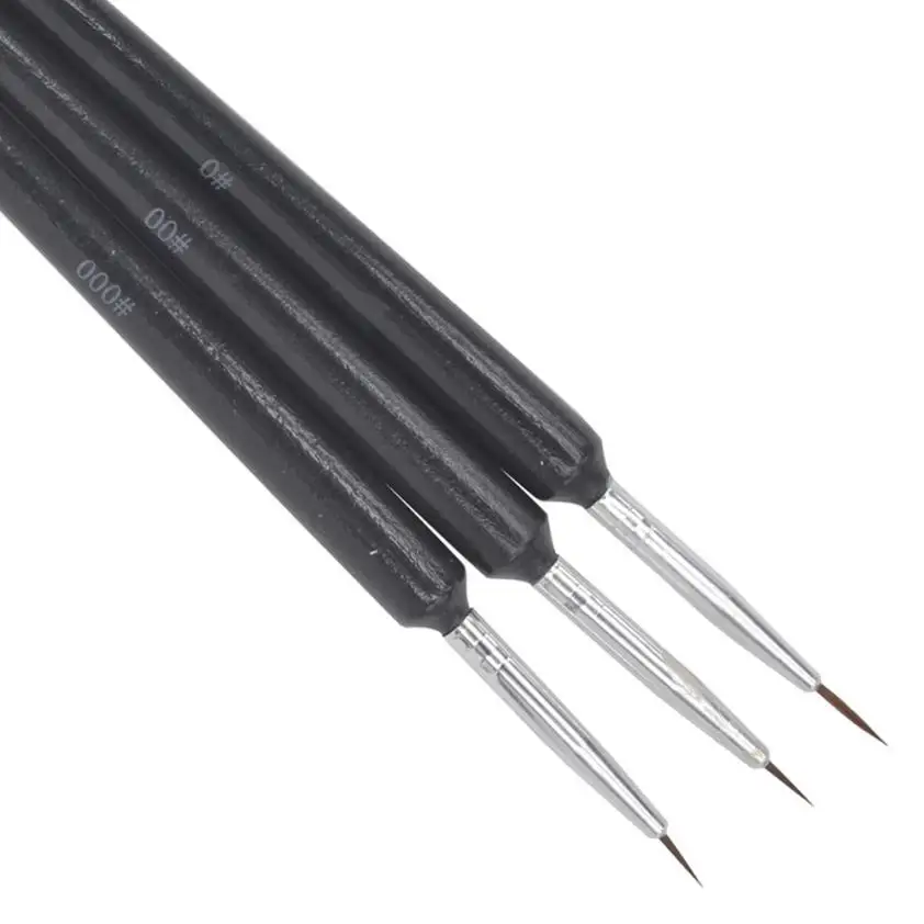 Набор профессиональных кистей для рисования ногтей 3 шт./компл. маленькая ручка