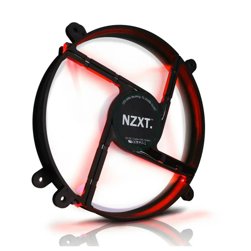 Корпус NZXT FS-200-RB-RL 20 см чехол вентилятор красный светодиод Вентилятор нджие Mirage