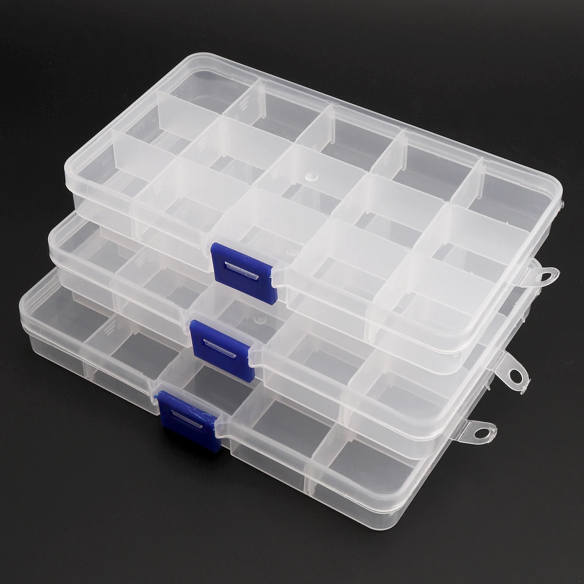 3 шт. прозрачная пластиковая коробка для ювелирных изделий с крышкой|Коробки и