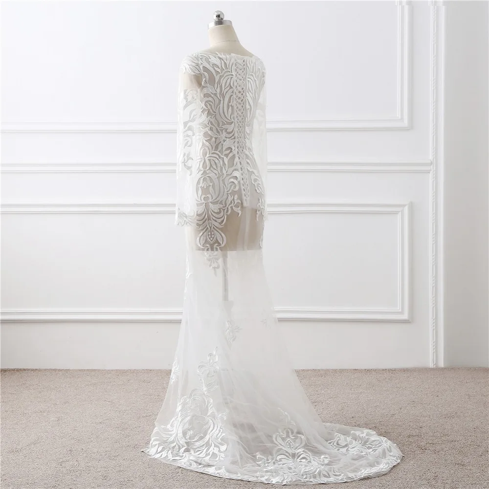 Ruthshen сексуальное прозрачное свадебное платье с длинным рукавом и кружевной
