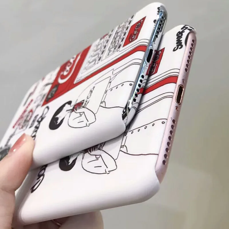 UVR мультфильм Cool Girl напитка водные наклейки живопись чехол Carcasa для iPhone 6 S 7 8 плюс X