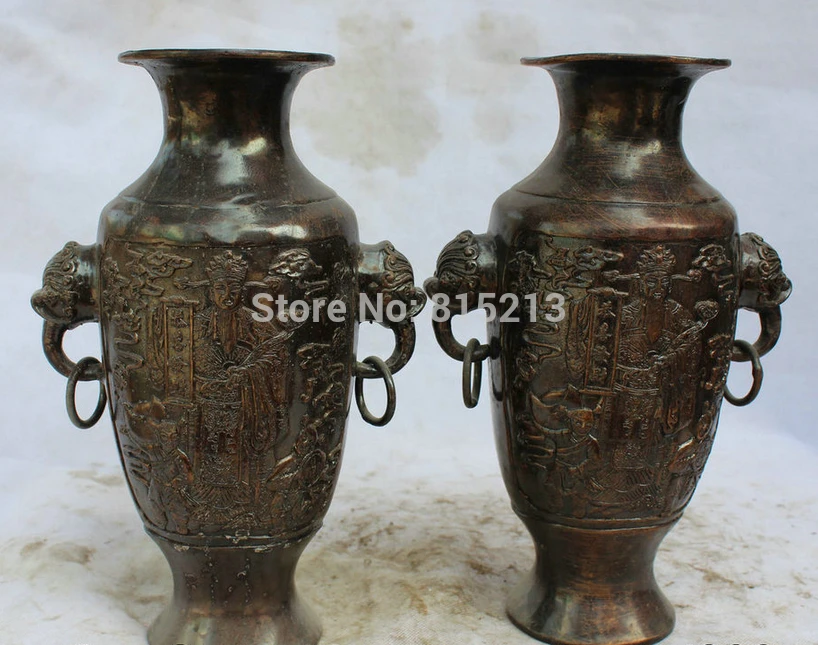 Bi001042 12 дюймов маркированная китайская Дворцовая бронзовая бутылка Mammon с ручкой
