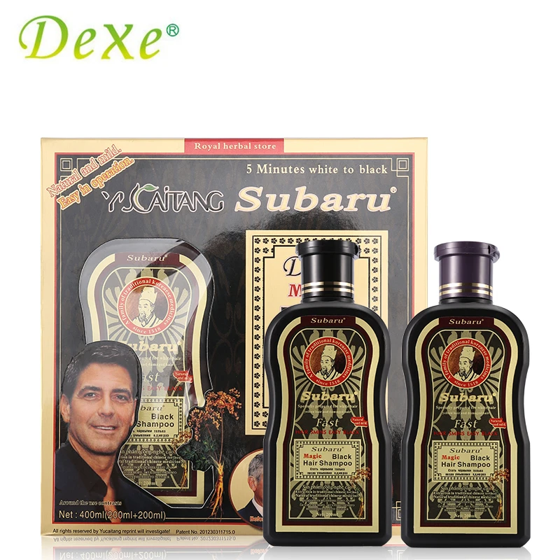 2 шт. = 1 набор Dexe Hair color шампунь для темных волос 200mlX2 китайская травяная медицина