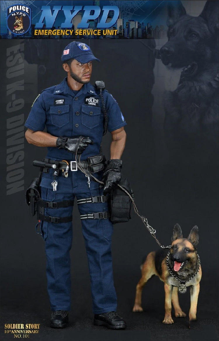 1/6 коллекционный полный набор мужской солдат блок аварийной службы SS101 NYPD ESU K-9 Отдел полиции K9 Блок фигурка с собакой модель