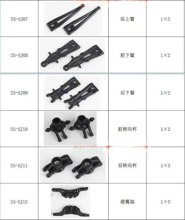 JYRC 9125 XLH 1/10 RC автомобильные запасные части полные 25 SJ01 ~ ZJ06 корпус шины бампера