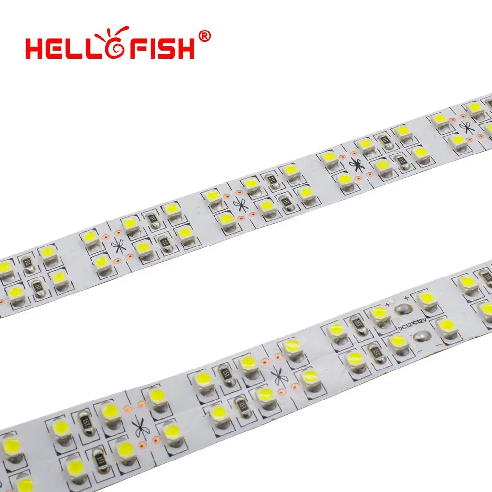 Двухрядная Светодиодная лента Hello Fish 15 мм ширина 5 м 2835 1200 SMD 12 В гибкая