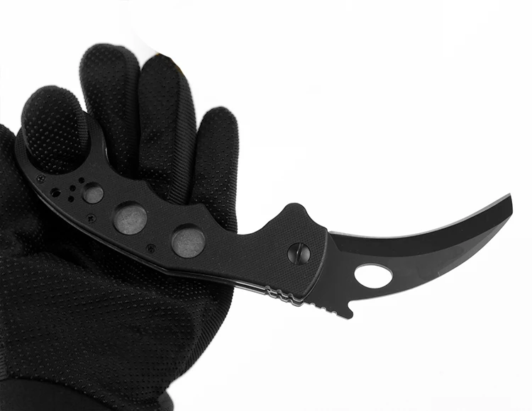 G10 Ручка karambit 60HRC камень мыть k оболочка тактический AUS8 лезвие EDC инструмент Открытый Отдых выживания разведка карманный нож