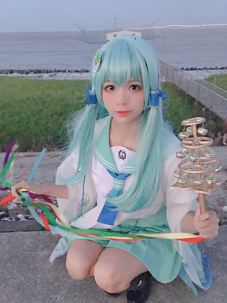 Аниме! TouHou проект Kochiya Sanae иллюстрация JK Униформа прекрасный костюм моряка для