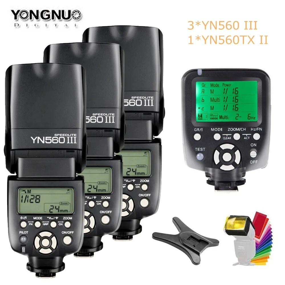 Yongnuo YN560 III YN560III вспышка 2,4G беспроводной Master& Group photo Speedlite+ YN560TX II триггер передатчик для Nikon Canon - Цвет: Green